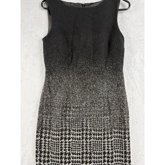 Talbots Wool Blend Houndstooth Sheath Dress | Size 2 | Classic Black & Gray - Picture 5 of 7